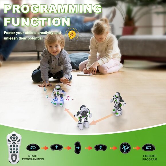 Robot Toys Gift for Kids: Remote Control Robot Programmable with Record Voice - Picture 3 of 7